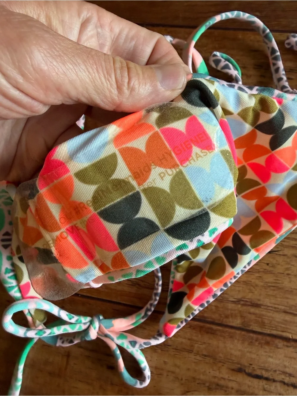 NWOT Maaje Coral, Turquoise & White Tie-Side Bikini Bottom Reversible / small